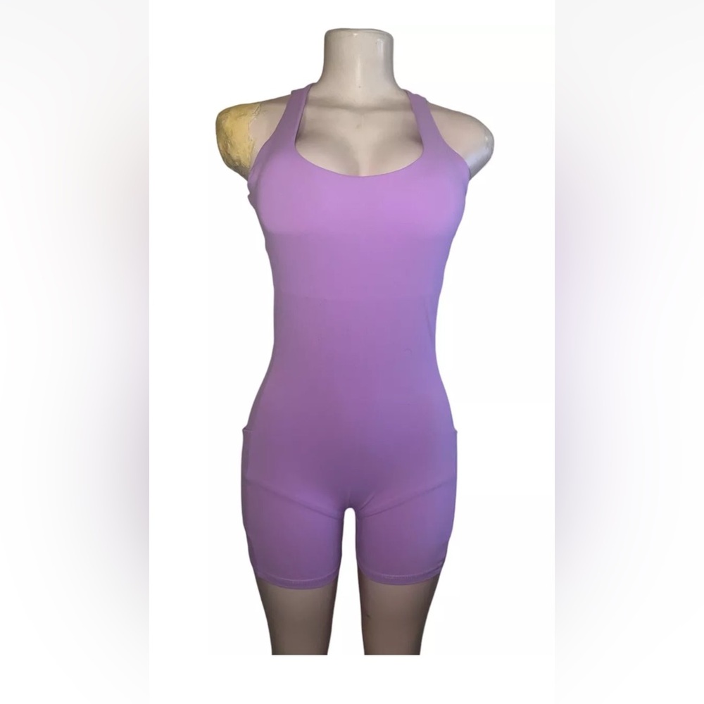Ilus women’s purple short athletic romper jumsuit size L